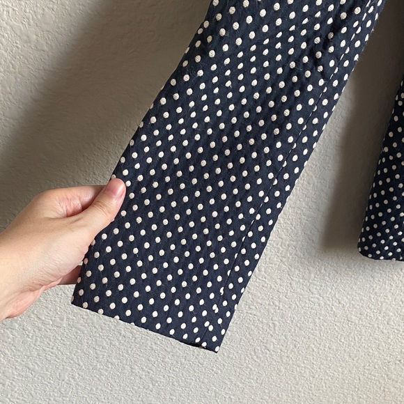 Ann Taylor Navy and White Polka Dot Blazer - Picture 3 of 14